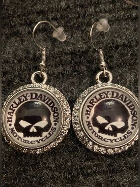 Willie G Rhinestone Snap Button Earrings
